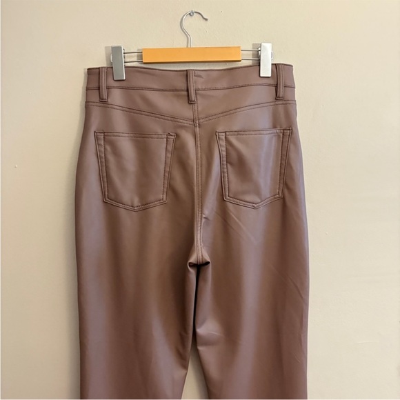 Reitmans Buttery Soft Brown Taupe Straight Leg Faux Leather Pants - Size 10 - Picture 9 of 13